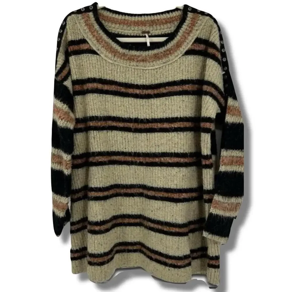 Free People striped oversized sweater